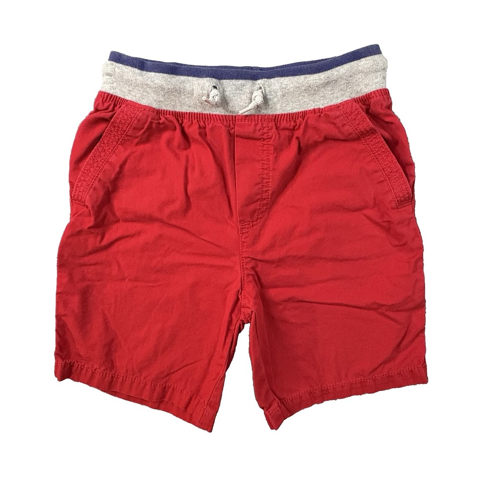 OshKosh B'gosh Boys Size 7 (22x6) Red Pull On Elastic Waist Chino Shorts